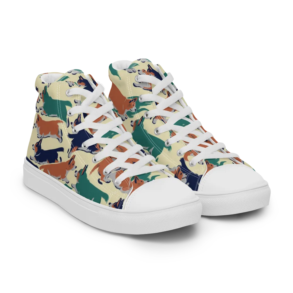 Welsh Sprint on Men's High Top Canvas Shoes — Right Front