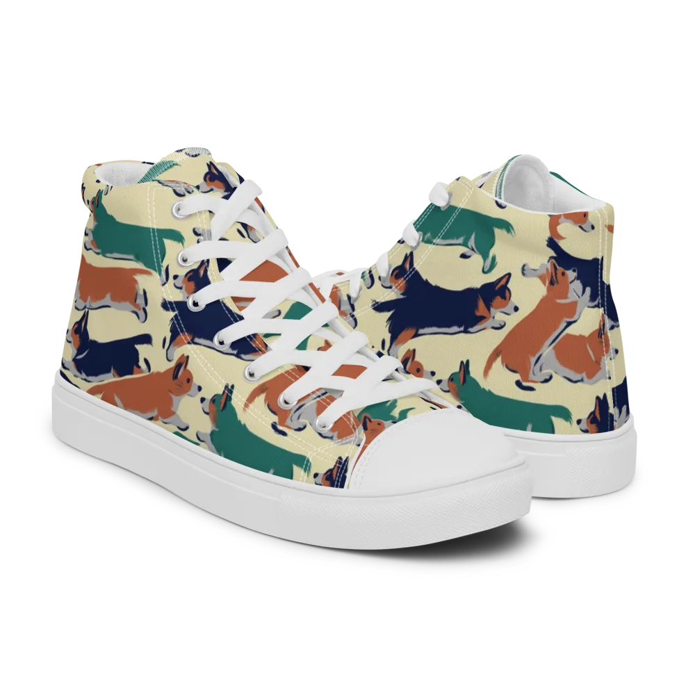 Welsh Sprint on Men's High Top Canvas Shoes — Right