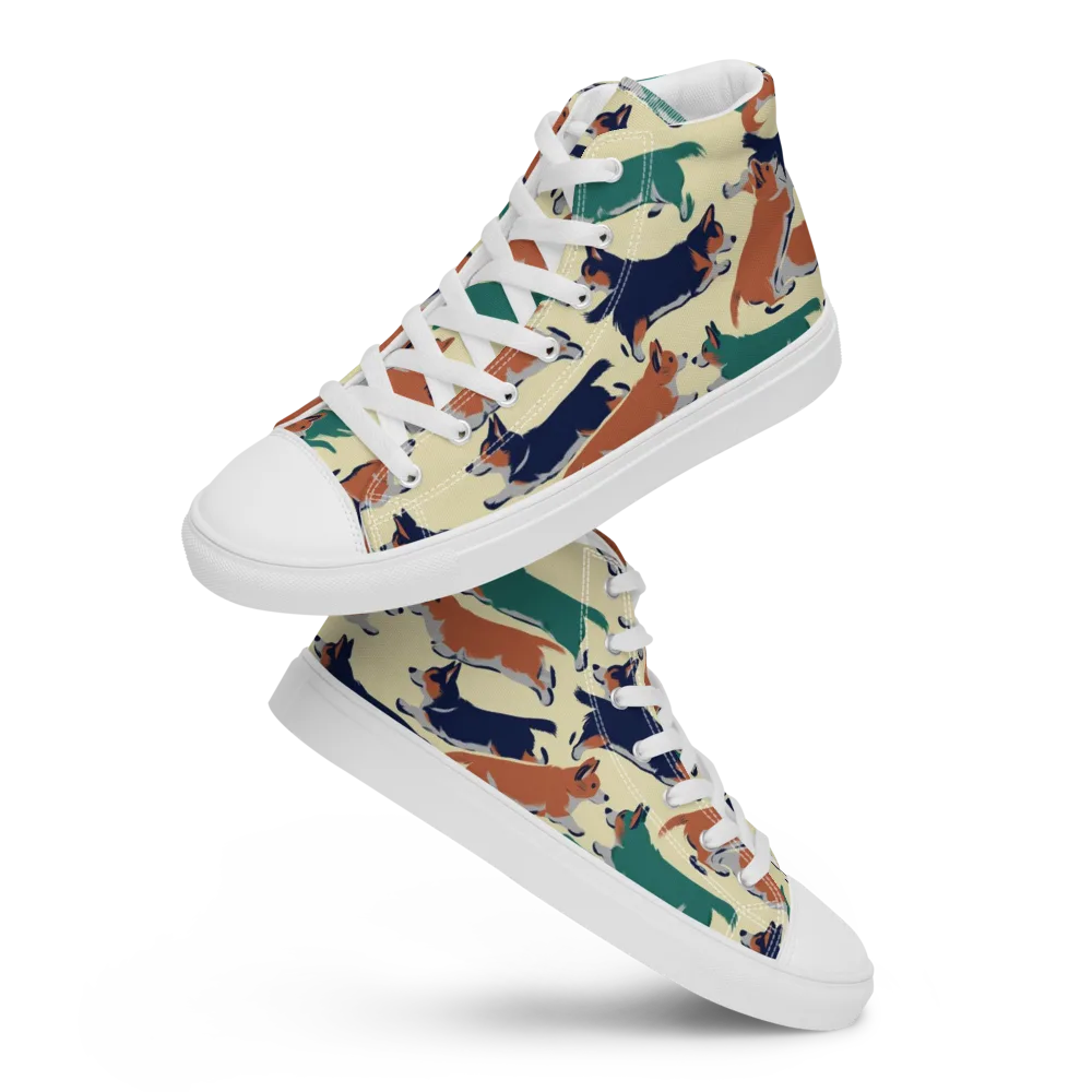 Welsh Sprint on Men's High Top Canvas Shoes — Front