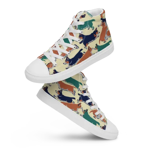 Welsh Sprint on a Men's High Top Canvas Shoes