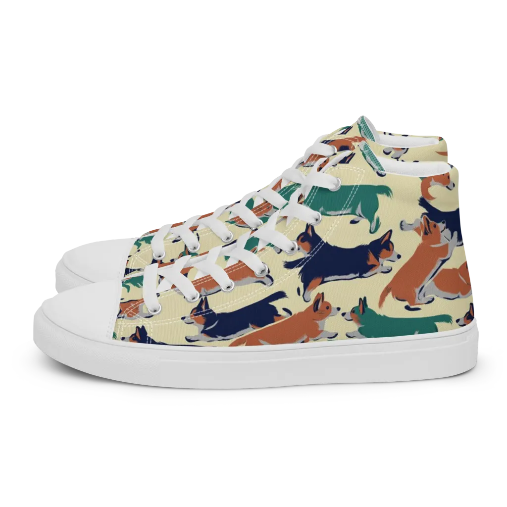 Welsh Sprint on Women's High Top Canvas Shoes — Left