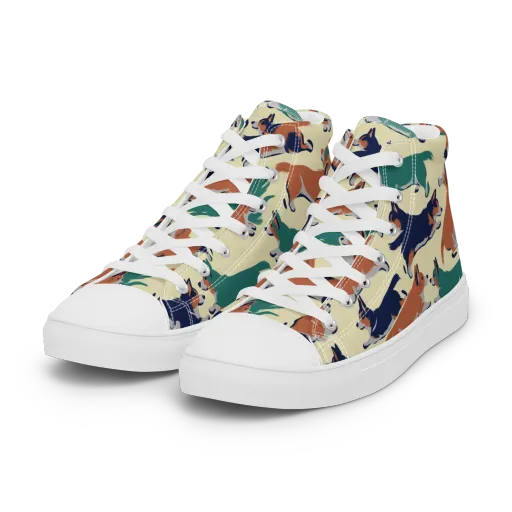 Welsh Sprint on a Women's High Top Canvas Shoes
