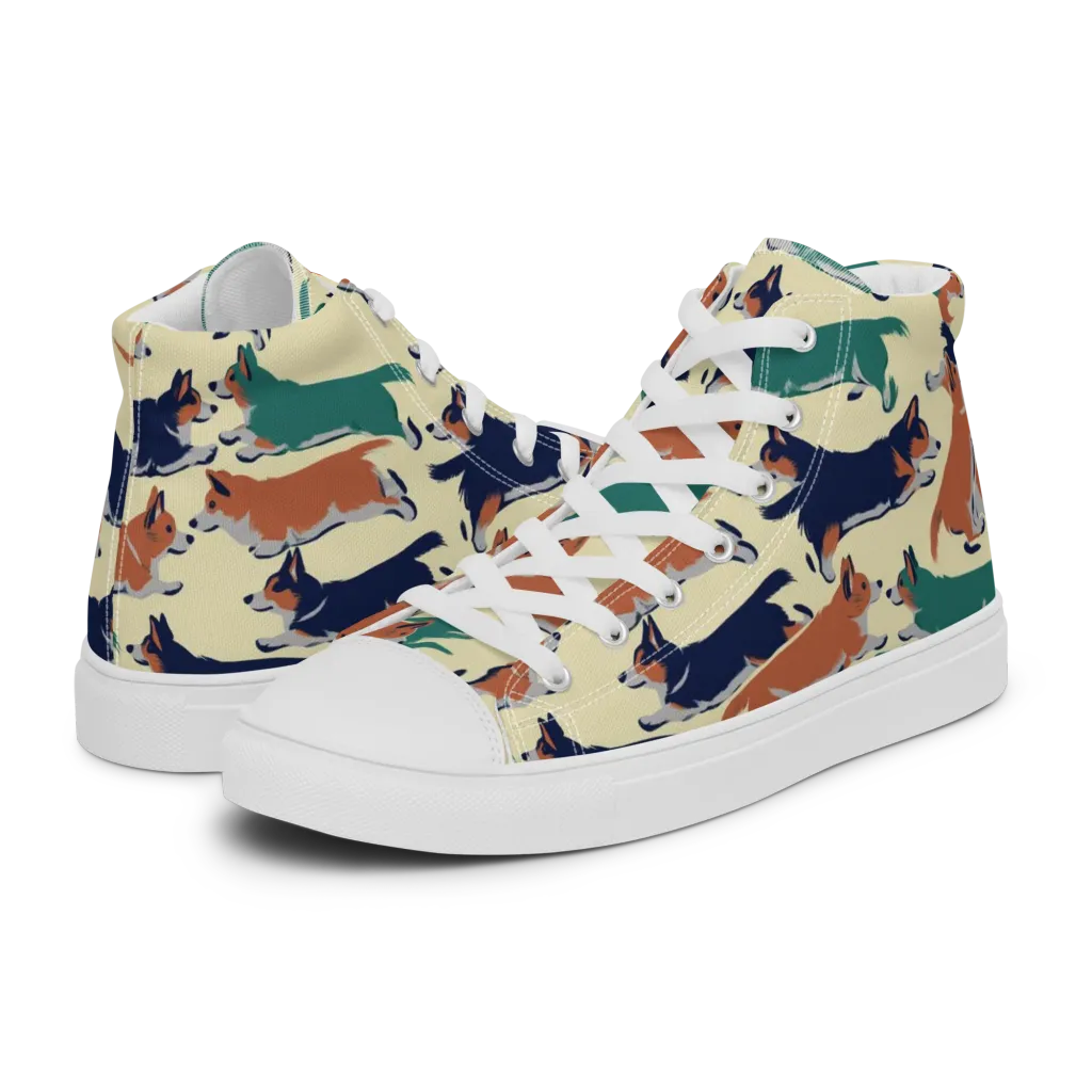 Welsh Sprint on Women's High Top Canvas Shoes — Left