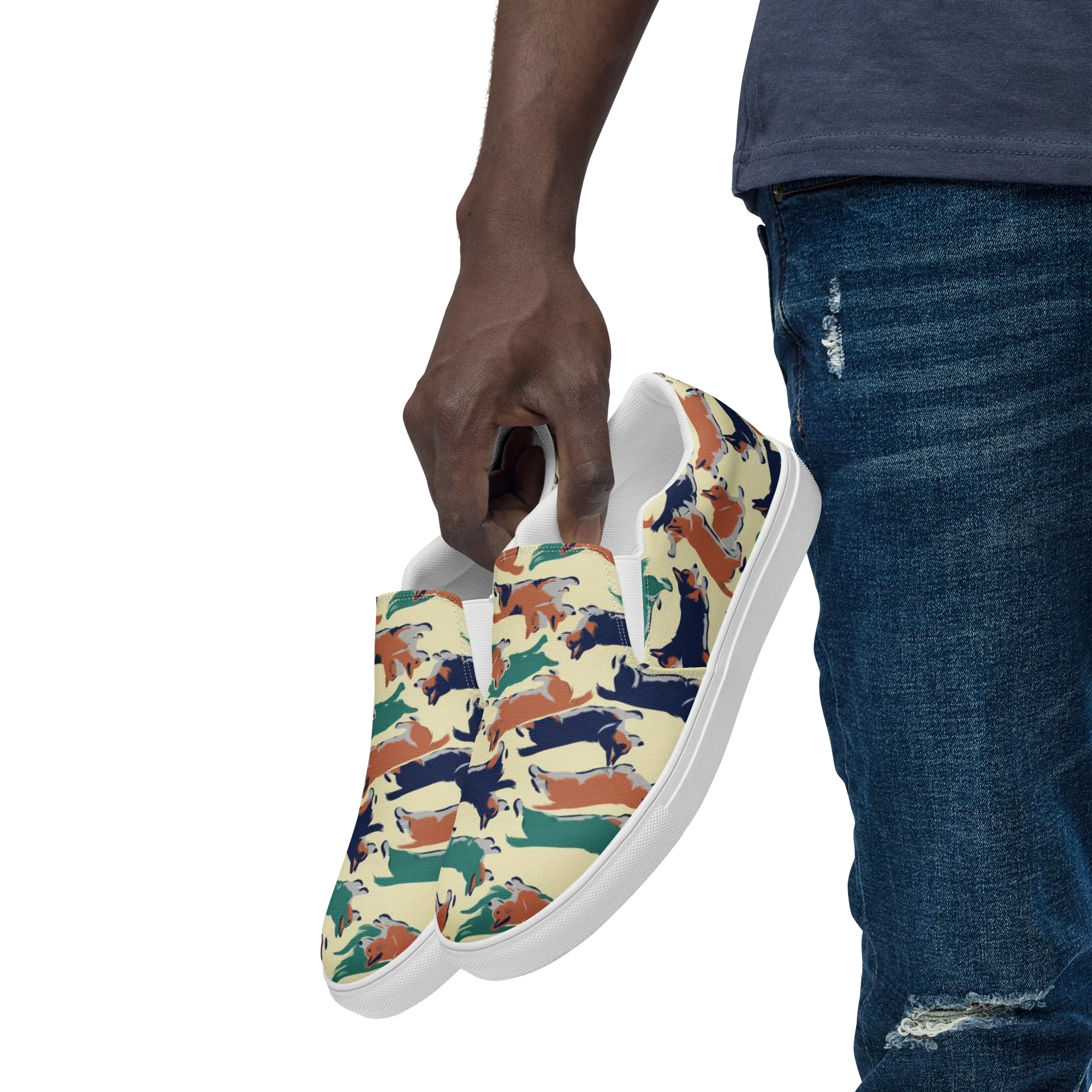 Welsh Sprint on Men's Slip-On Canvas Shoes — Left Front