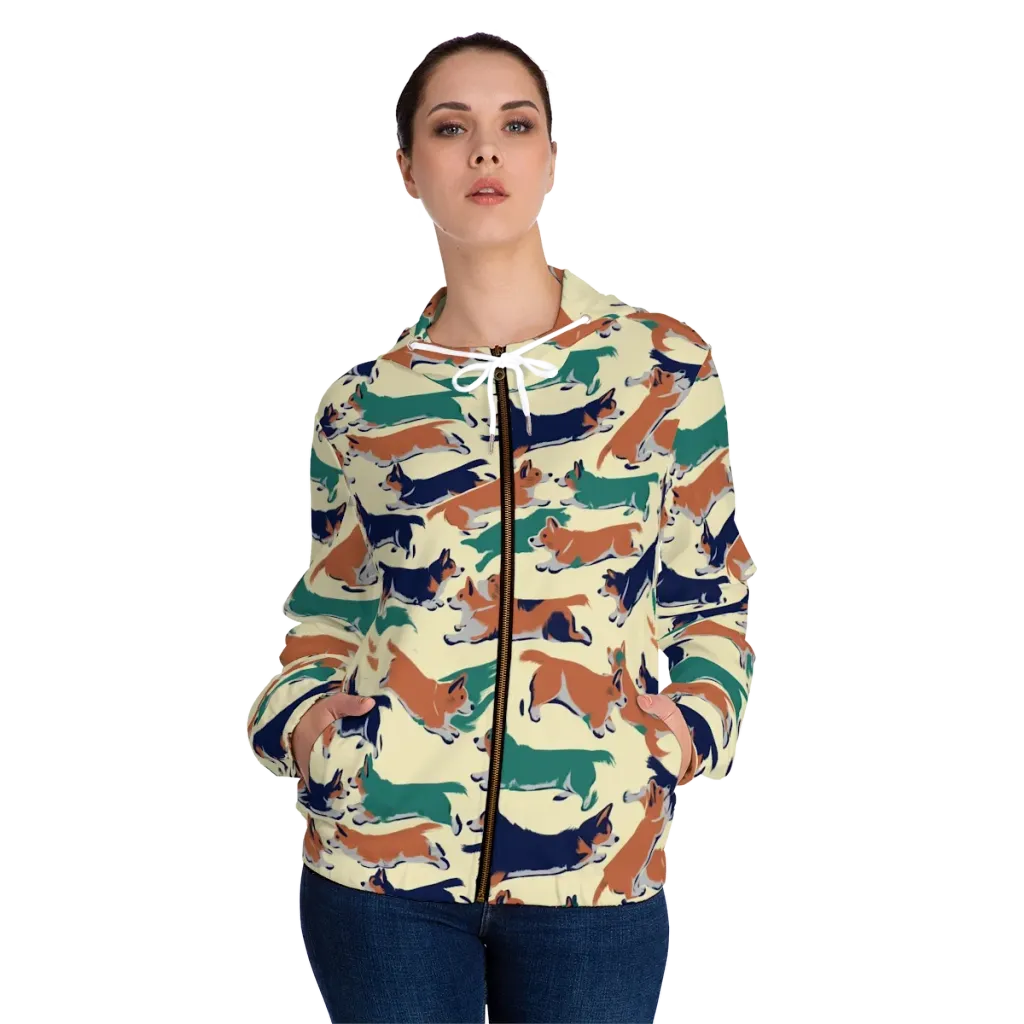 Welsh Sprint on Women's Full-Zip Hoodie — Front On Person