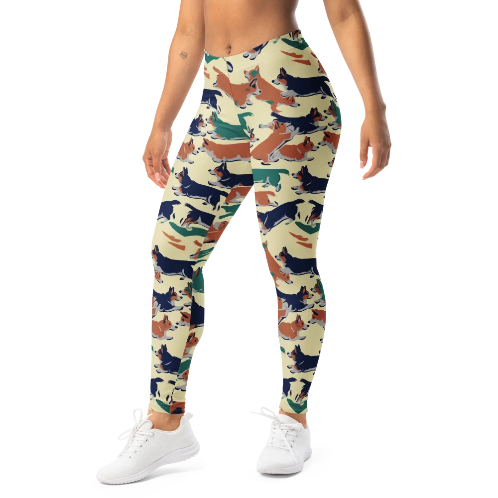 Welsh Sprint on Leggings — Left Front