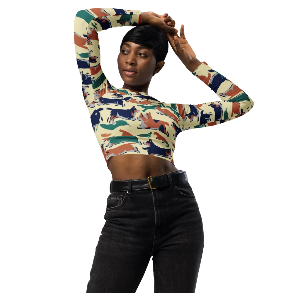 Welsh Sprint on Long Sleeve Crop Top — Front
