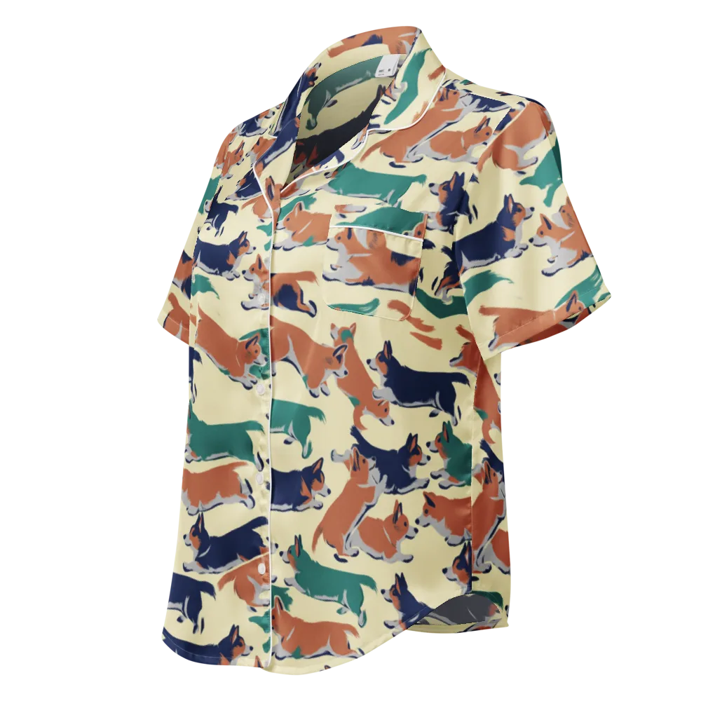 Welsh Sprint on Women's Short Sleeve Pajama Top — Left Front