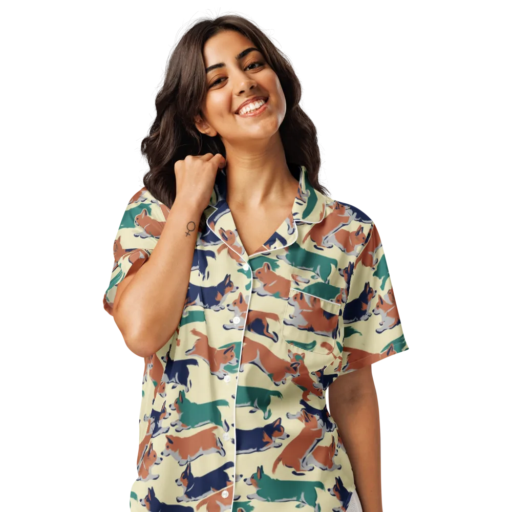 Welsh Sprint on Women's Short Sleeve Pajama Top — Front