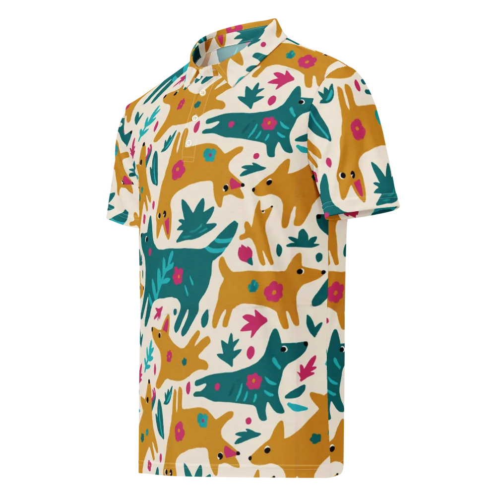 Safari Scribble on Men's Slim Fit Polo Shirt — Left Front