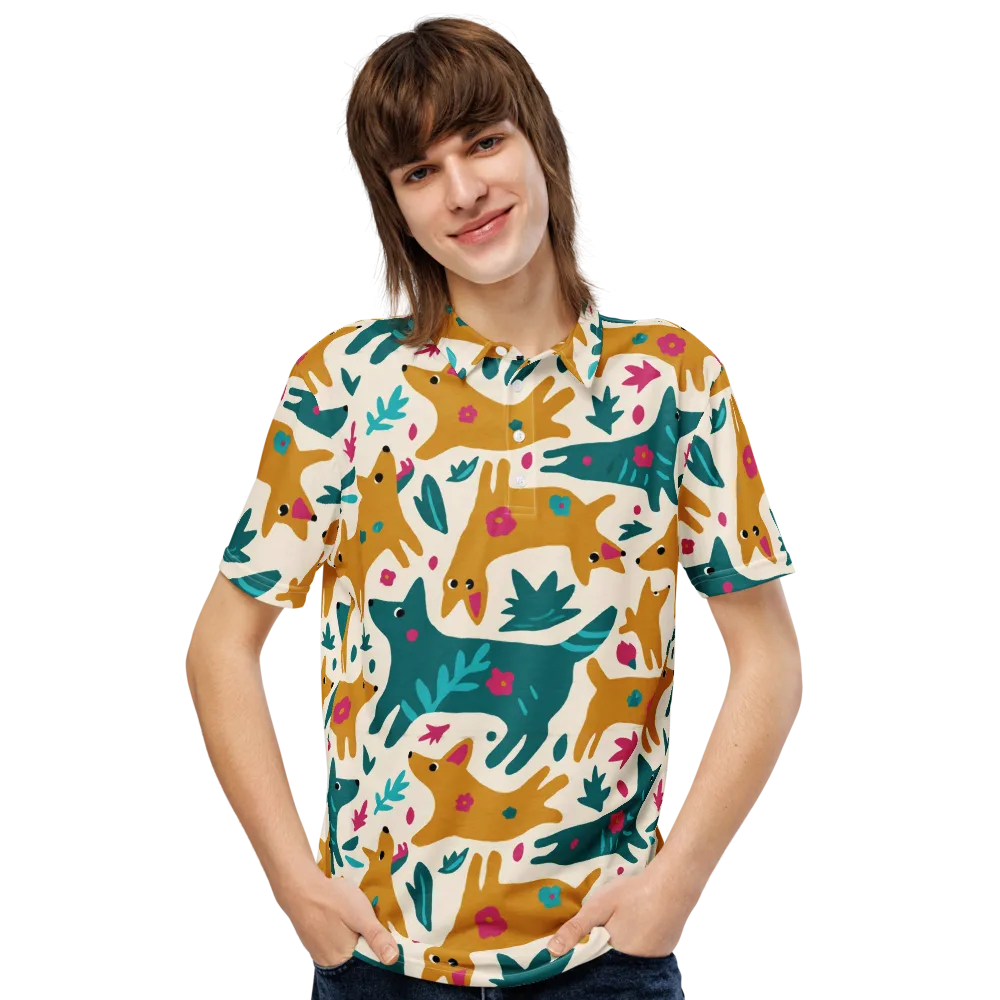 Safari Scribble on Men's Slim Fit Polo Shirt — Front