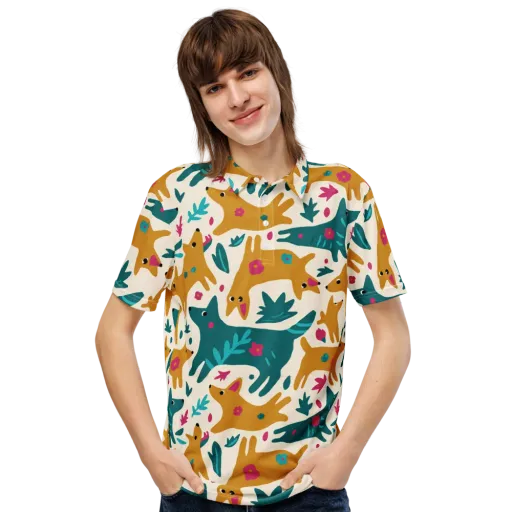Safari Scribble on a Men's Slim Fit Polo Shirt