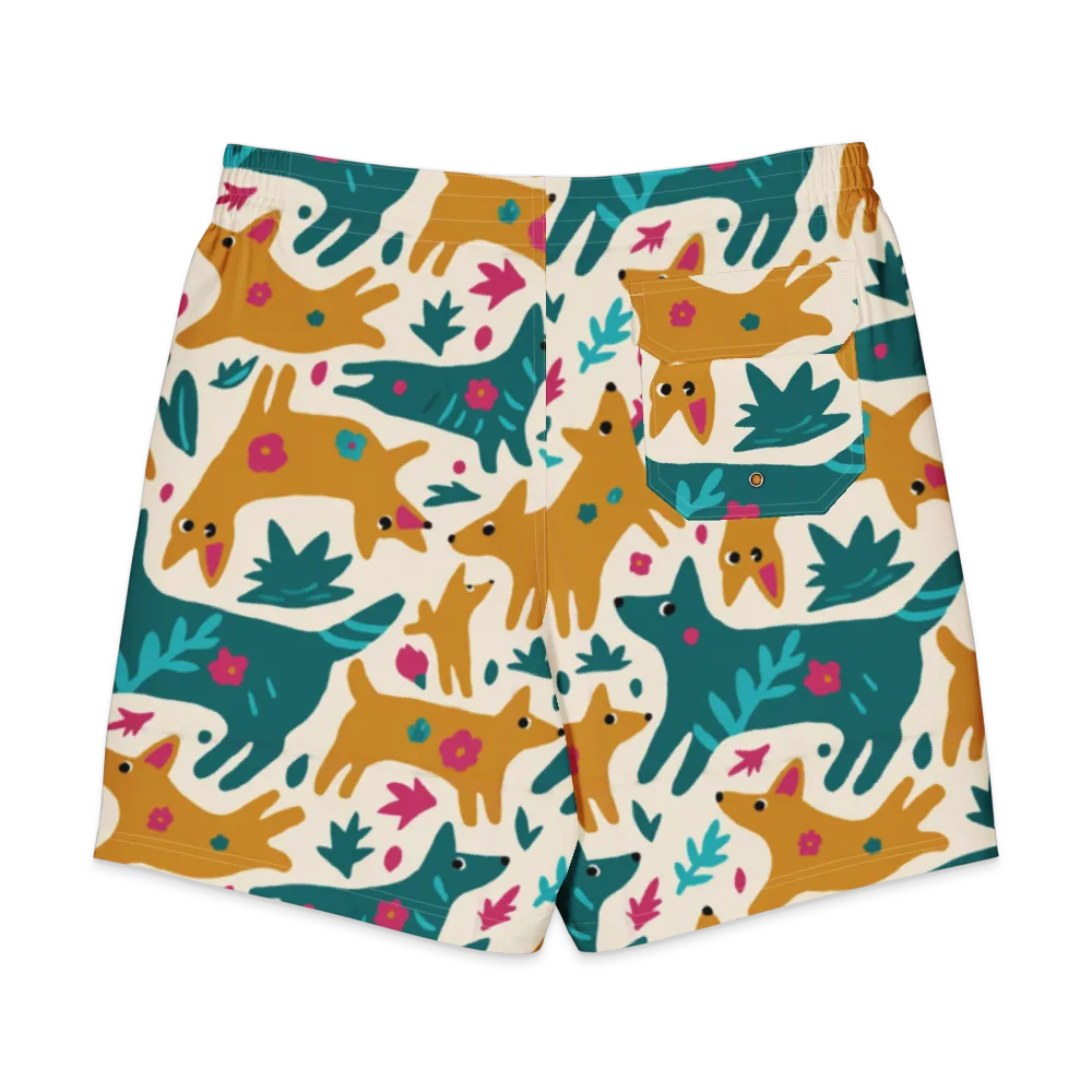 Safari Scribble on Men's Board Shorts — Back