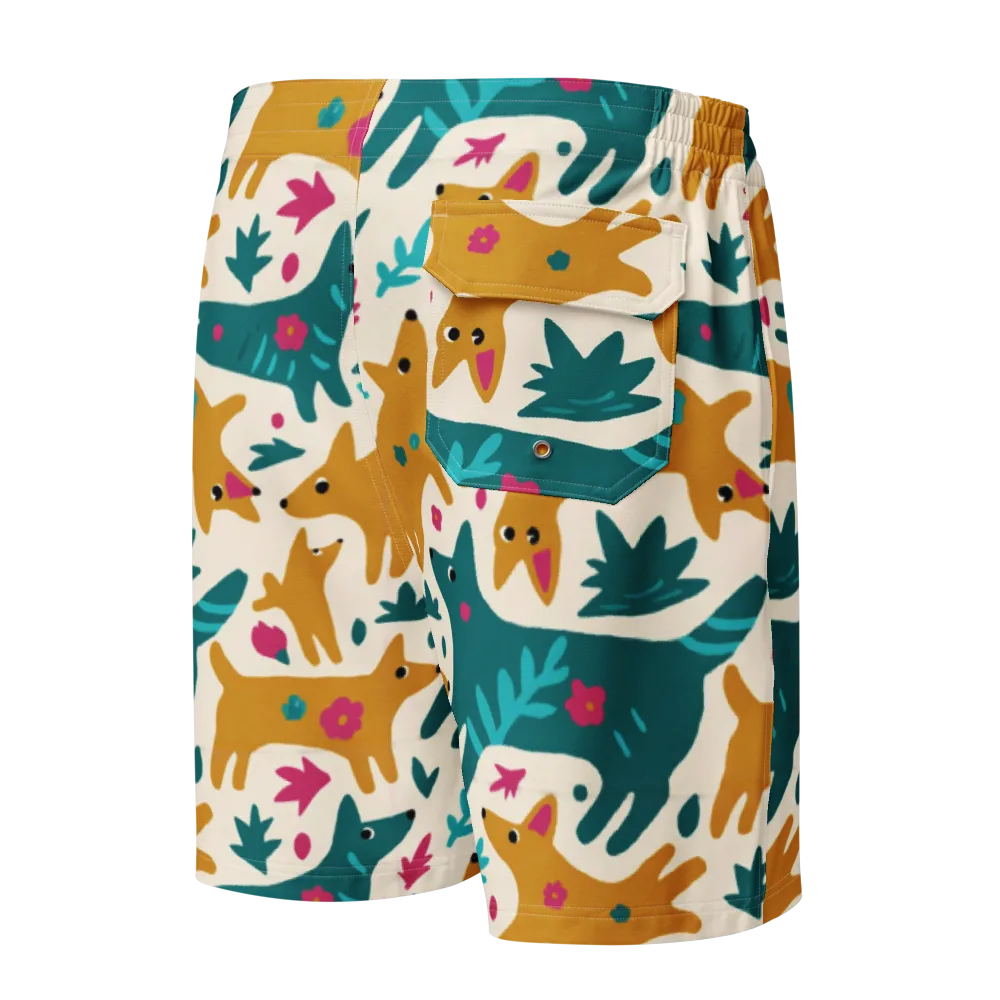 Safari Scribble on Men's Board Shorts — Back
