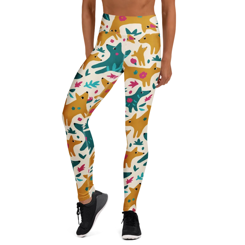 Safari Scribble on Yoga Leggings — Front