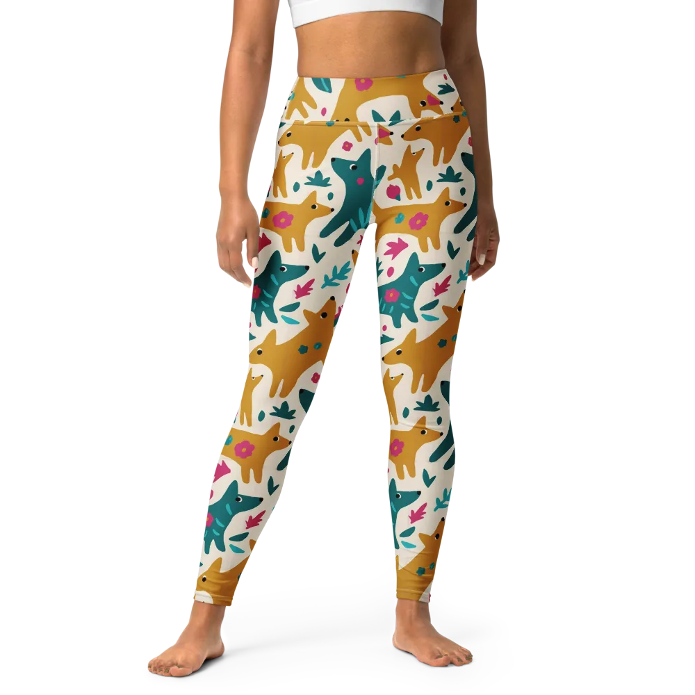 Safari Scribble on Yoga Leggings — Front