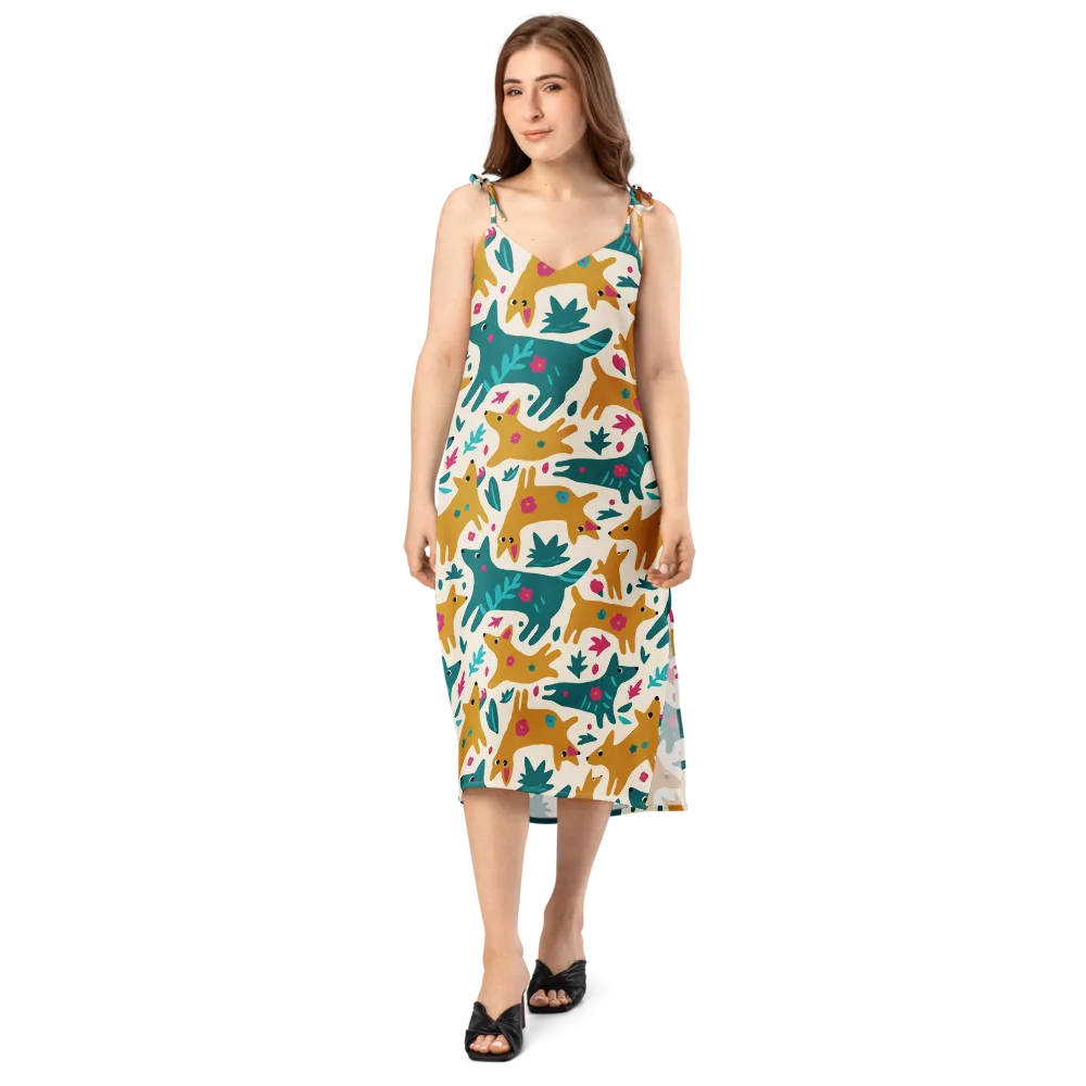 Safari Scribble on Slip Dress — Front