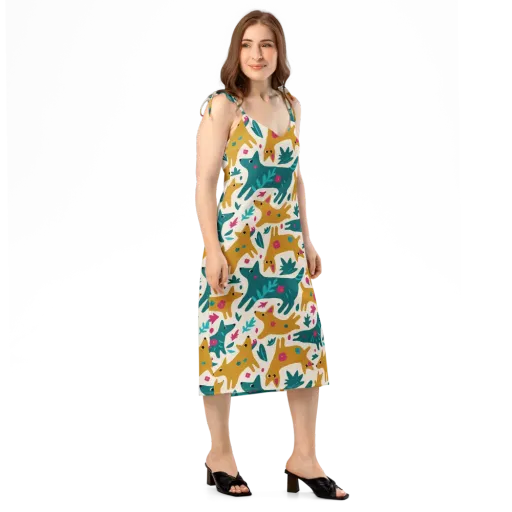 Safari Scribble on a Slip Dress