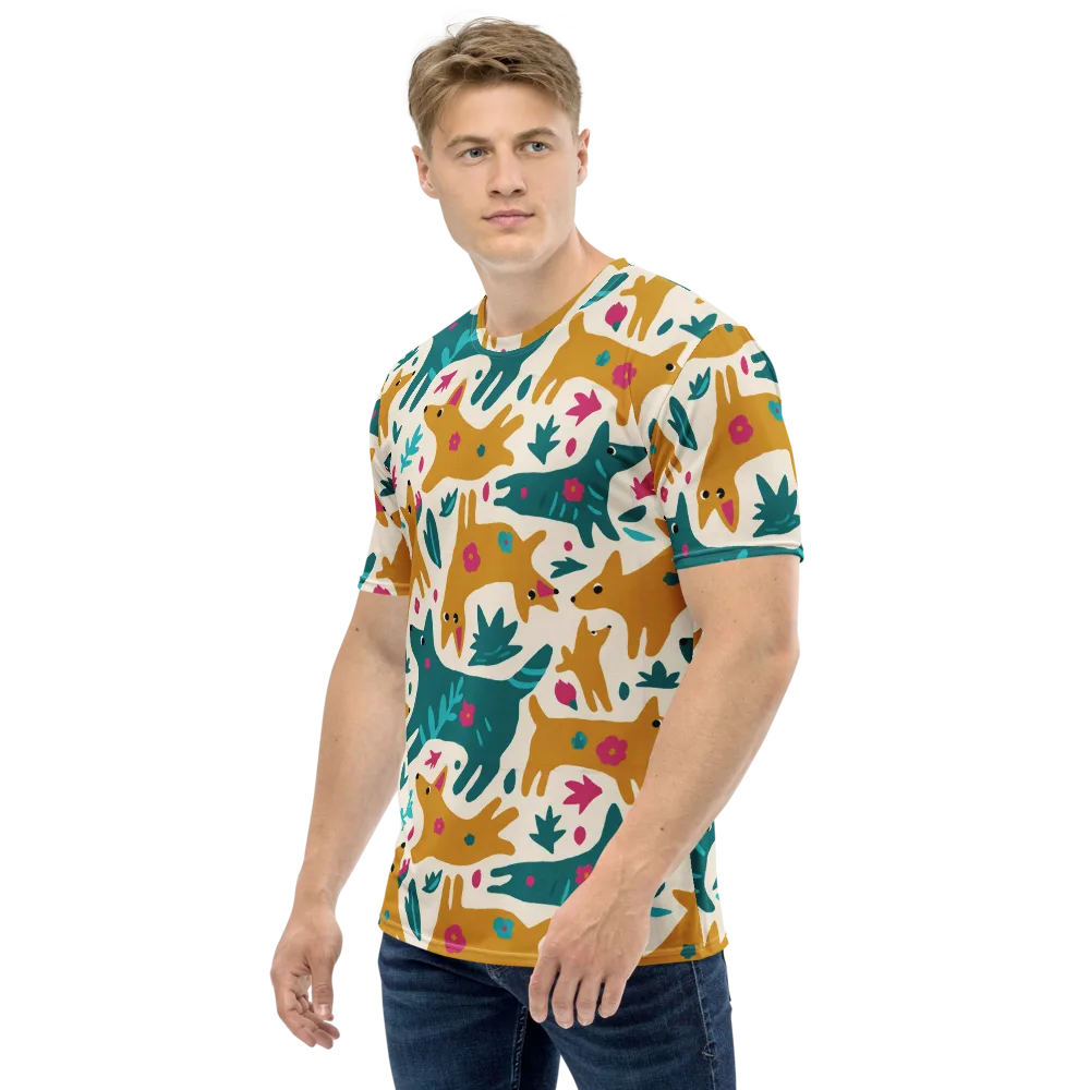 Safari Scribble on Men's Crew Neck T-Shirt — Left