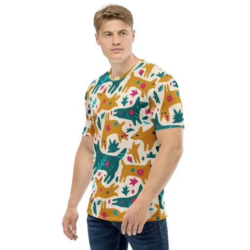Safari Scribble on a Men's Crew Neck T-Shirt