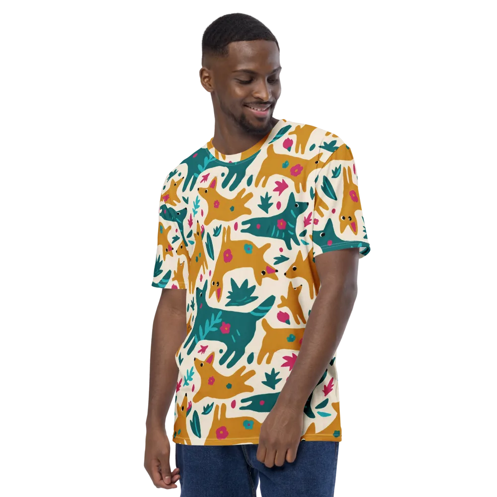 Safari Scribble on Men's Crew Neck T-Shirt — Left