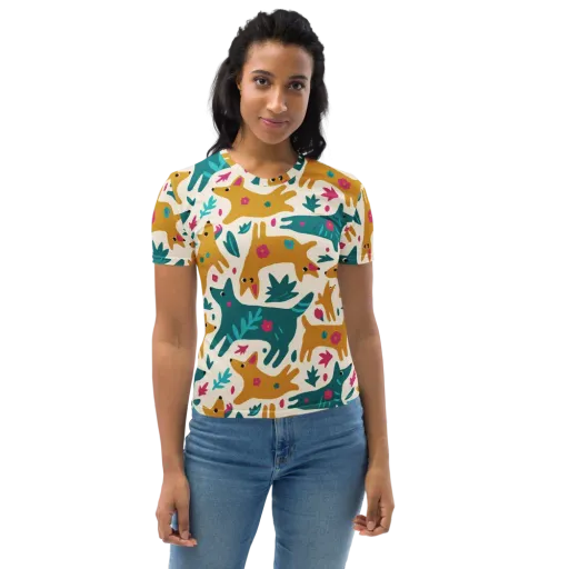 Safari Scribble on a Women's Crew Neck T-Shirt