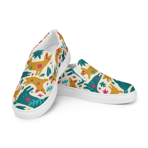 Safari Scribble on a Men's Slip-On Canvas Shoes