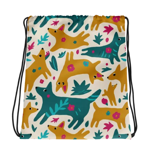 Safari Scribble on a Drawstring Bag