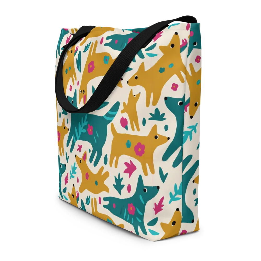 Safari Scribble on Large Tote Bag W/ Pocket — Front