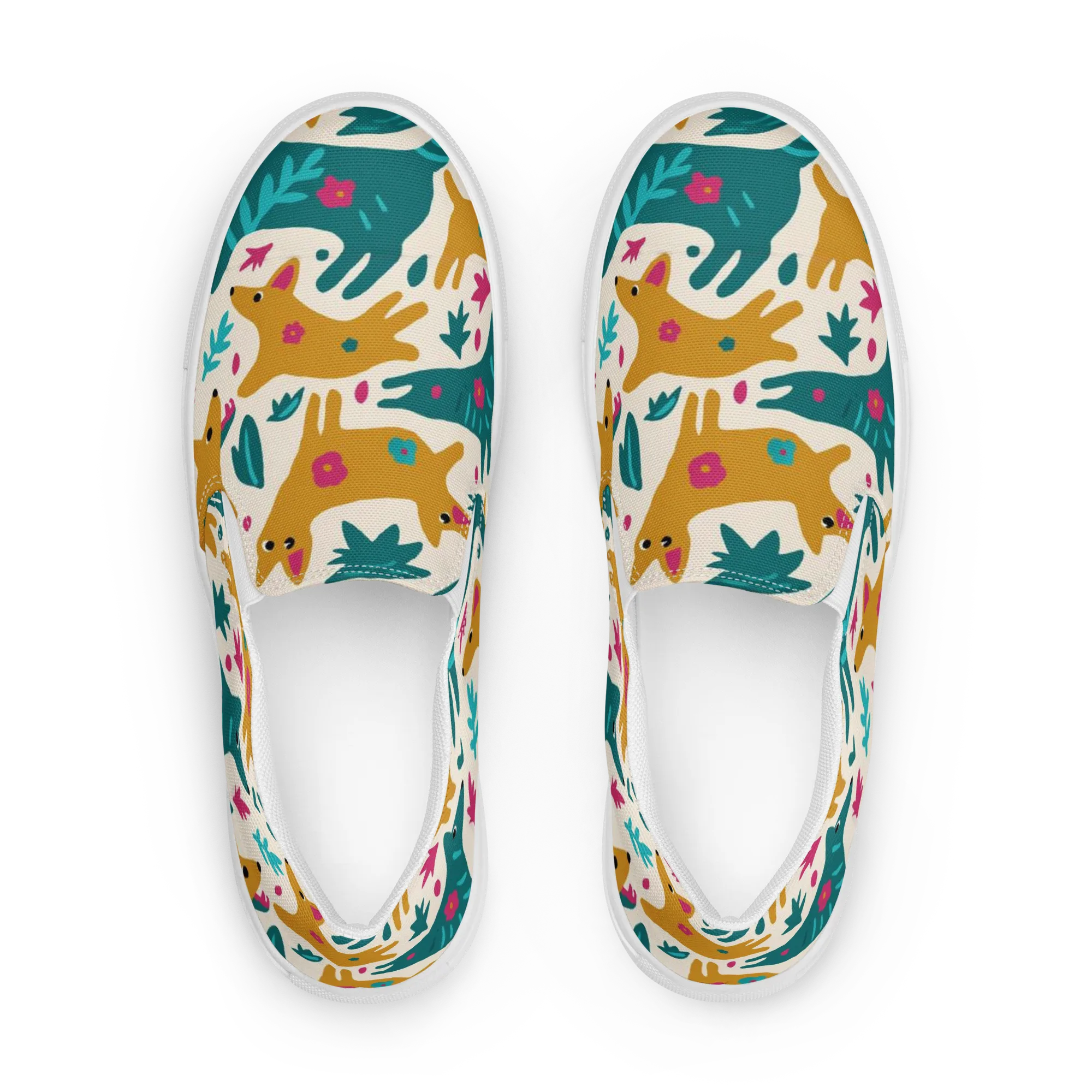 Safari Scribble on Women's Slip-On Canvas Shoes — Front