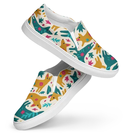 Safari Scribble on a Women's Slip-On Canvas Shoes
