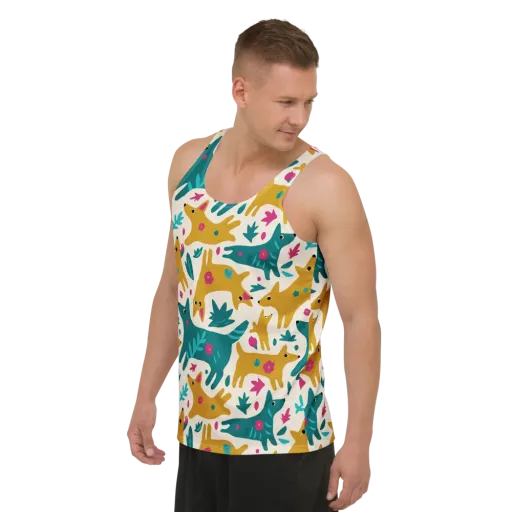 Safari Scribble on a Men's Tank Top