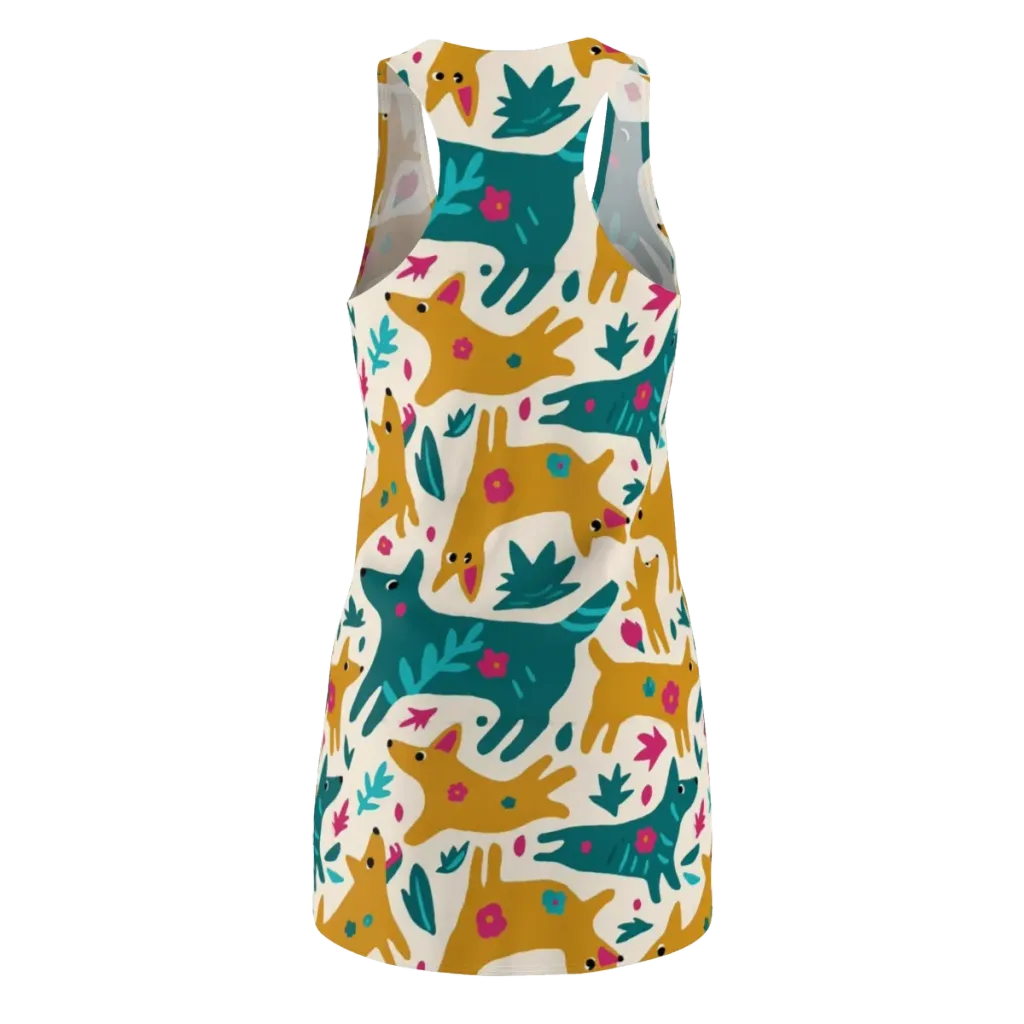Safari Scribble on Racerback Dress — Back