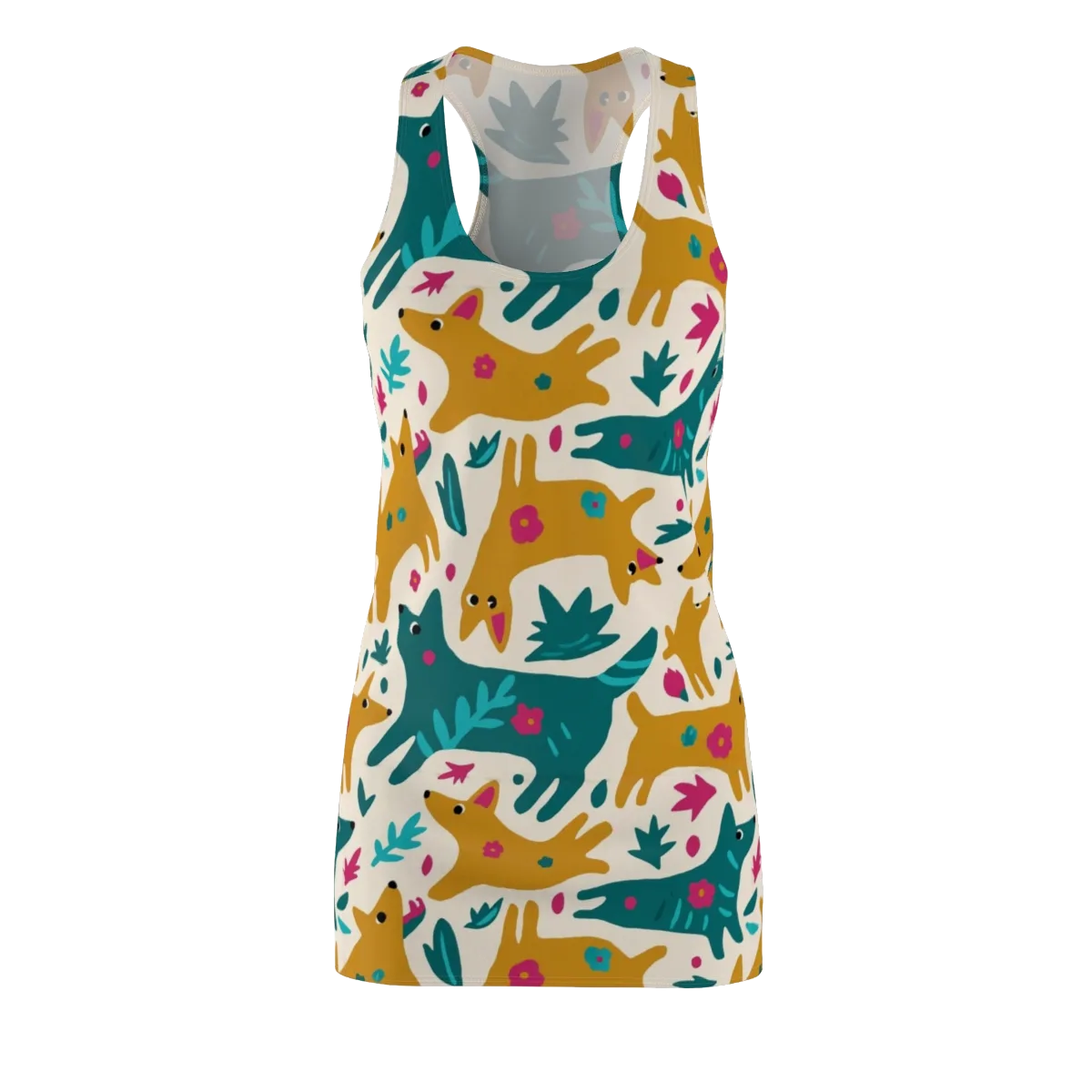 Safari Scribble on Racerback Dress — Front