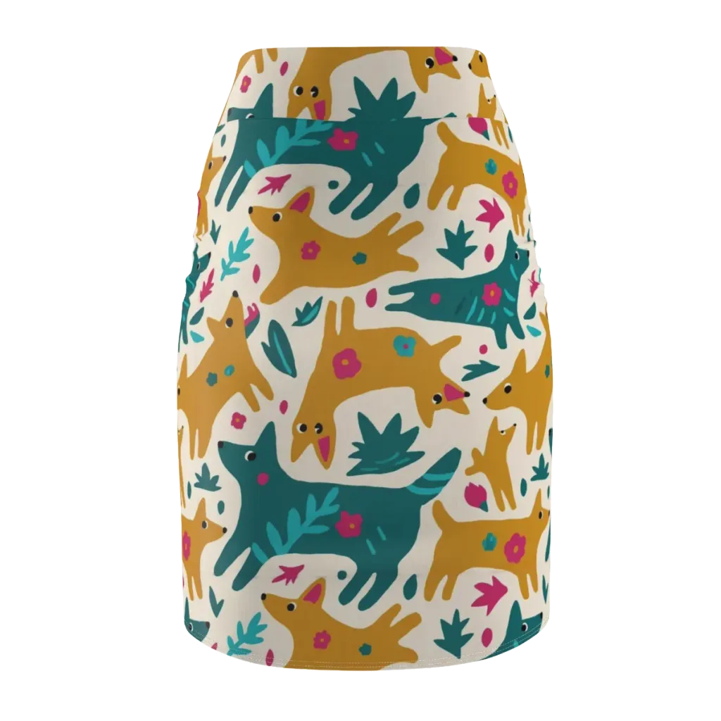 Safari Scribble on Pencil Skirt — Back