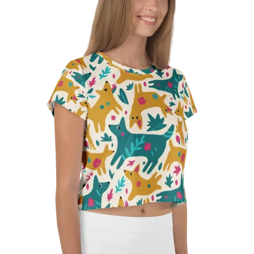 Safari Scribble on a Crop Tee