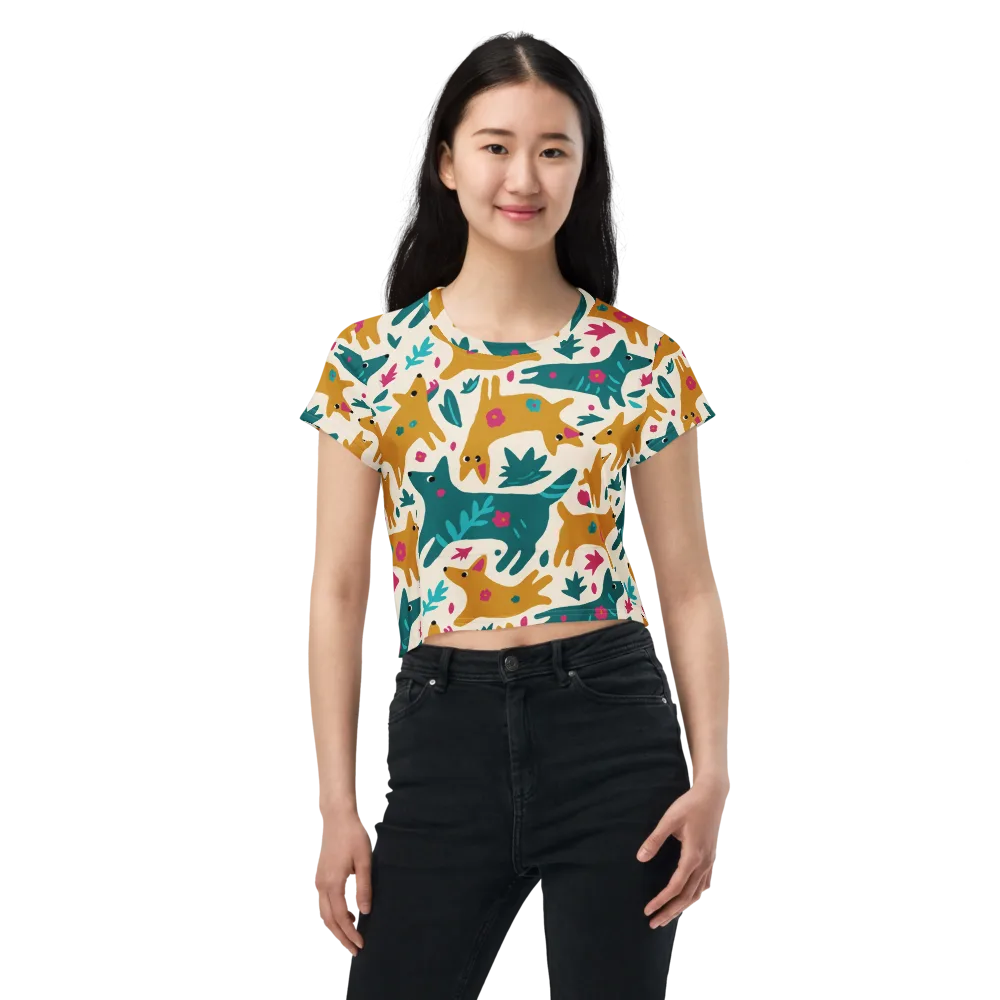 Safari Scribble on Crop Tee — Front