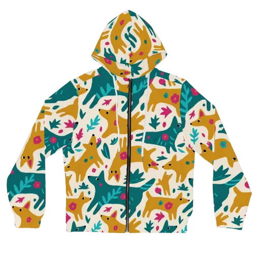 Safari Scribble on a Women's Full-Zip Hoodie