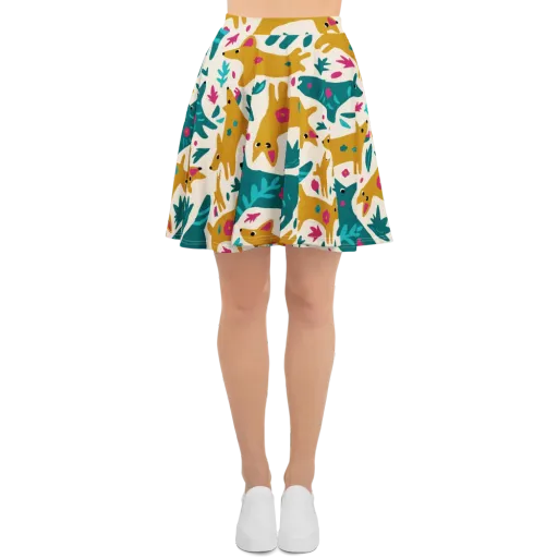 Safari Scribble on a Skater Skirt