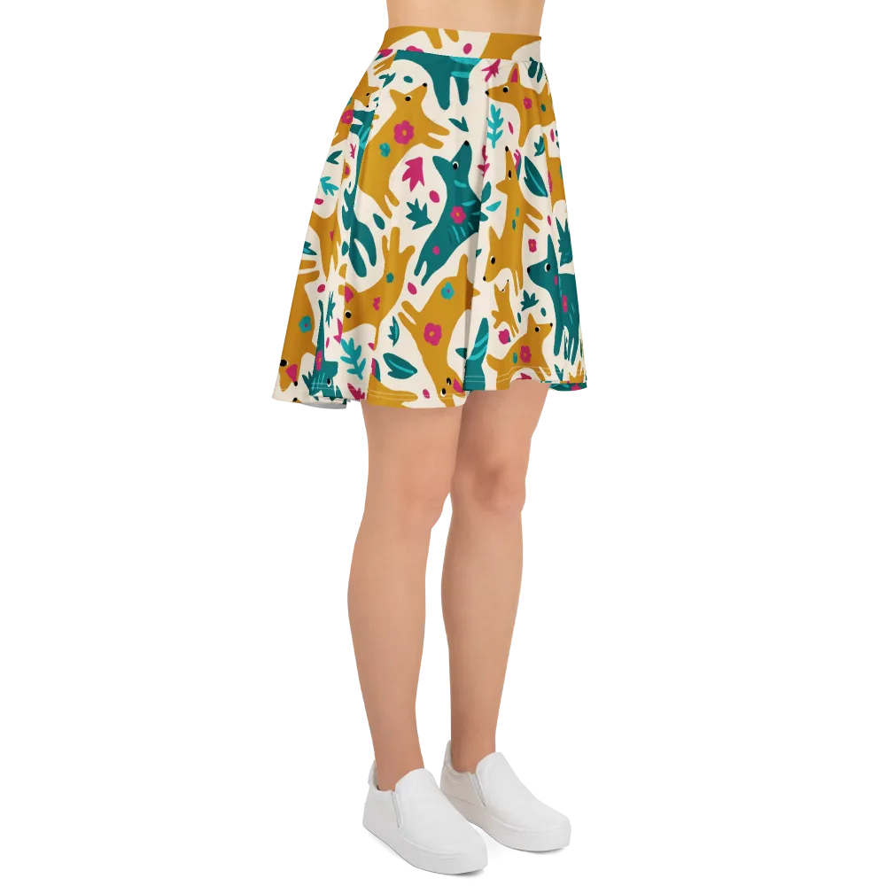 Safari Scribble on Skater Skirt — Right