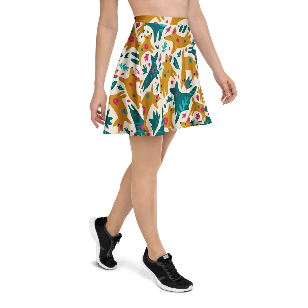 Safari Scribble on Skater Skirt — Right