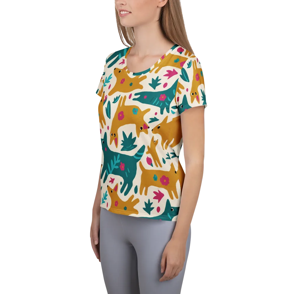 Safari Scribble on Women's Athletic T-Shirt — Left