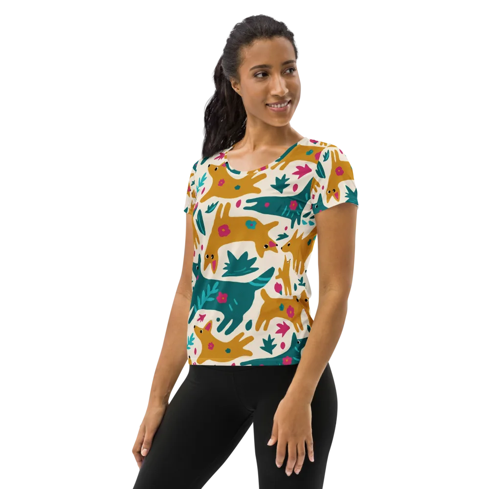 Safari Scribble on Women's Athletic T-Shirt — Left