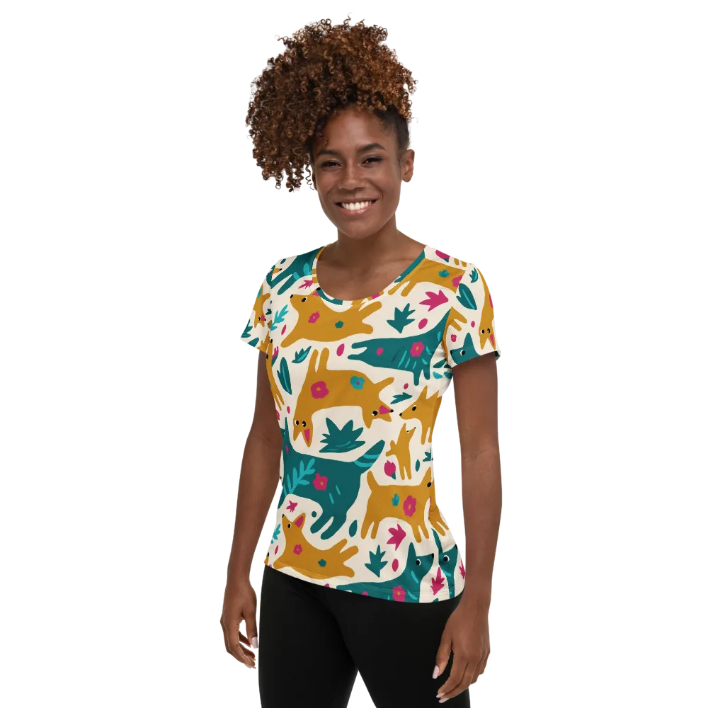 Safari Scribble on Women's Athletic T-Shirt — Left