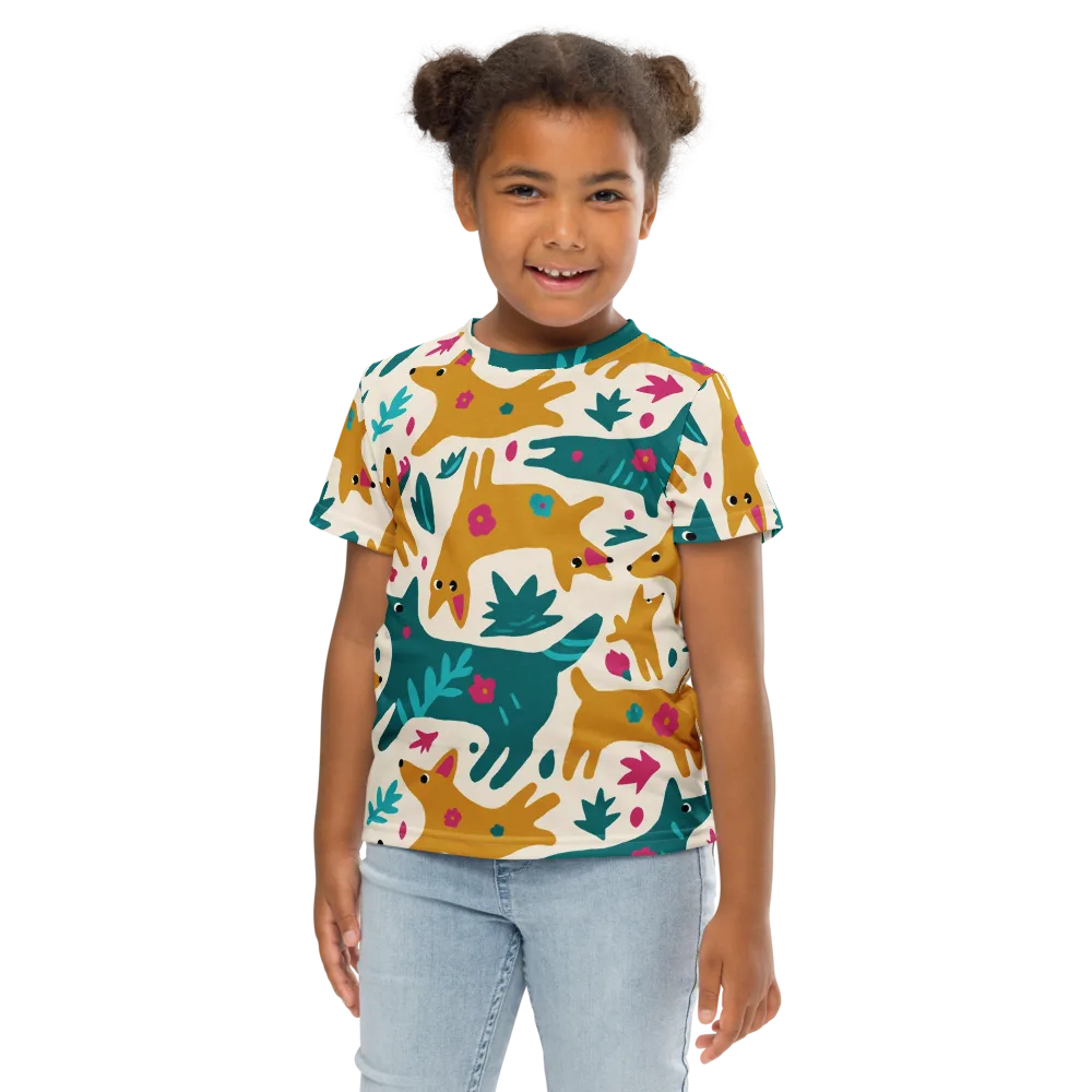 Safari Scribble on Kids Crew Neck T-Shirt — Front