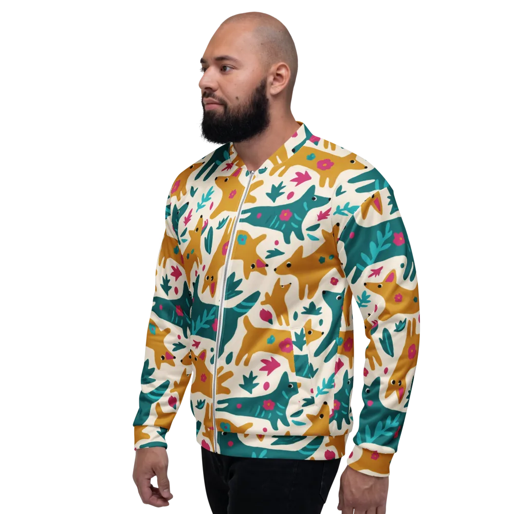 Safari Scribble on Bomber Jacket — Left
