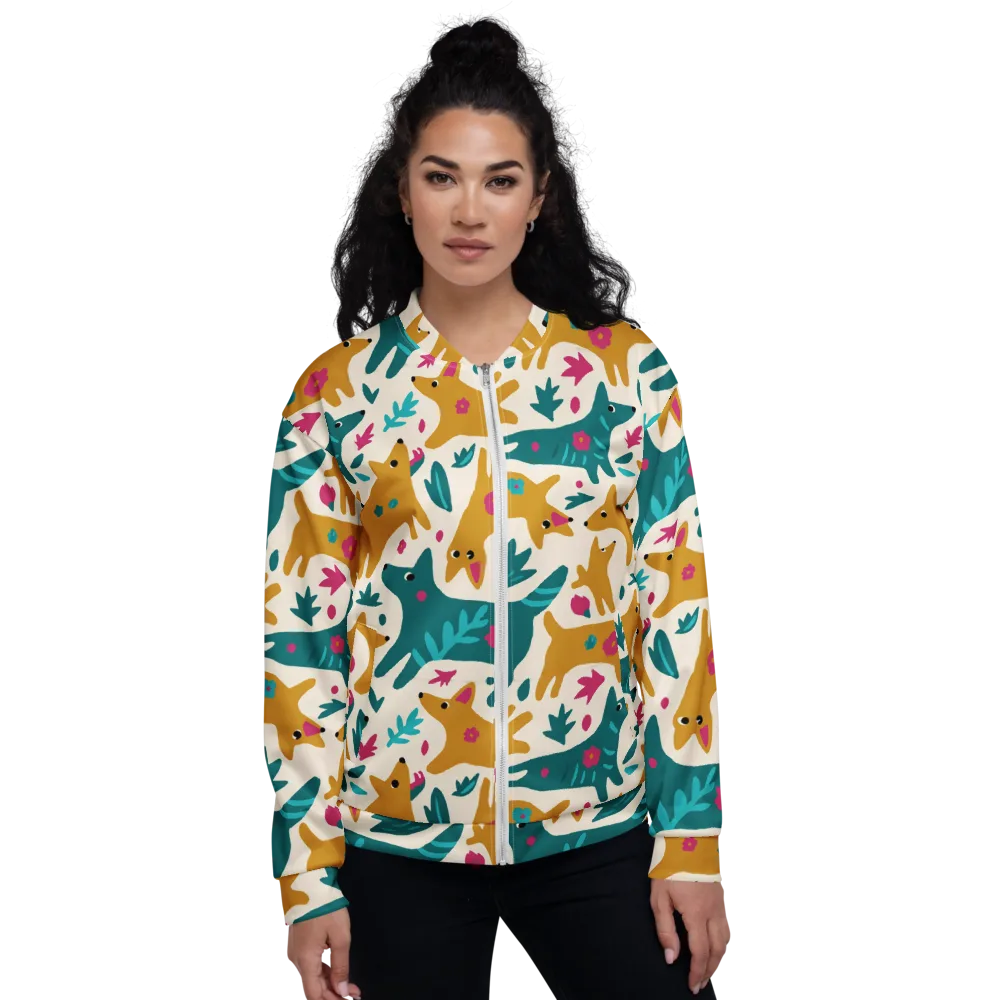 Safari Scribble on Bomber Jacket — Front