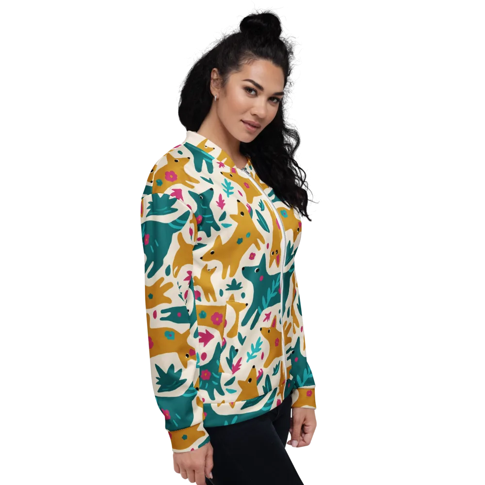 Safari Scribble on Bomber Jacket — Right