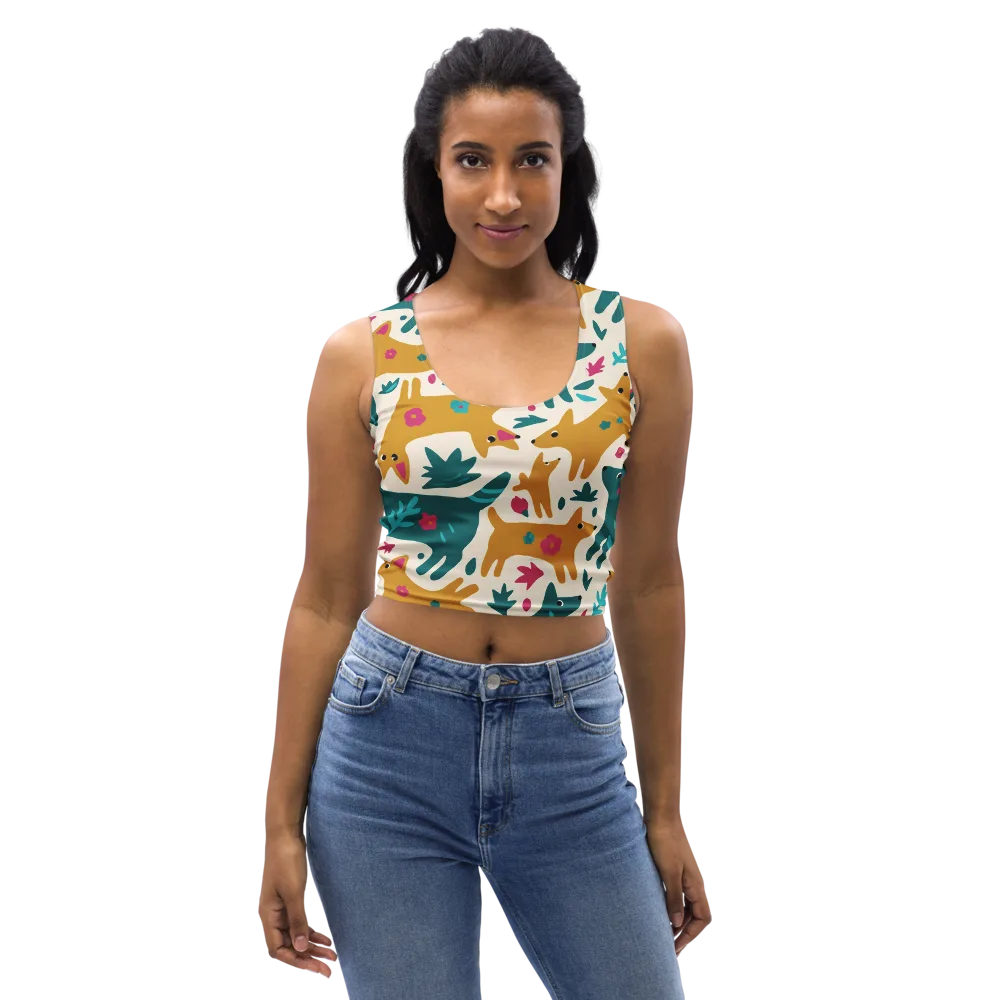 Safari Scribble on Crop Top — Front