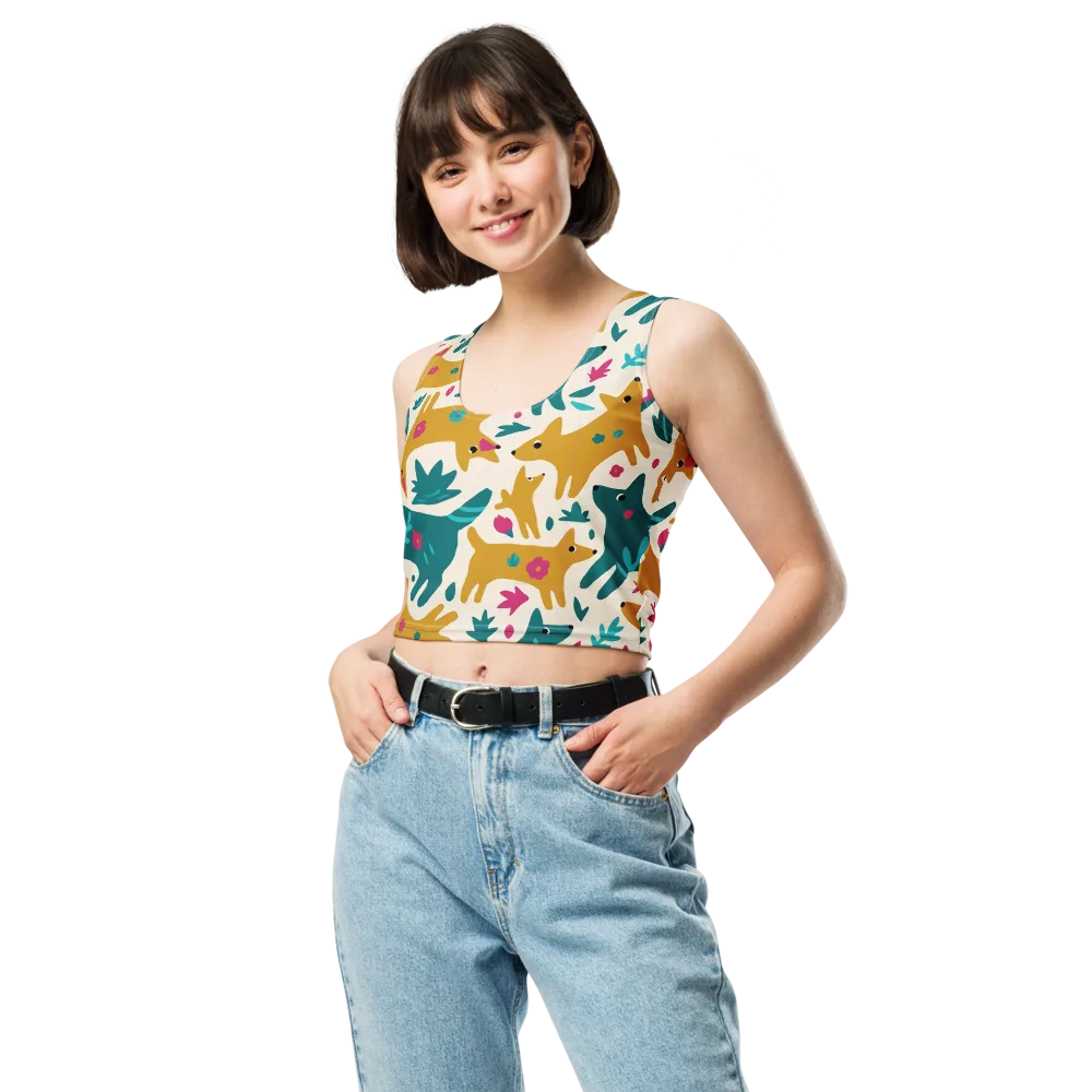 Safari Scribble on Crop Top — Front